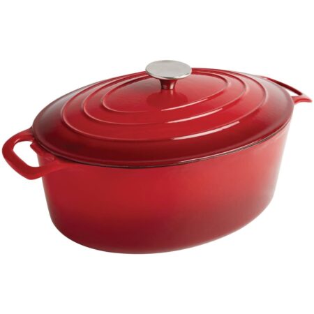 Vogue Oval Casserole Red - 5Ltr 110h x 243w x 295mm d