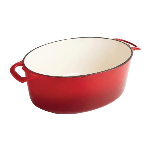 Vogue Oval Casserole Red - 5Ltr 110h x 243w x 295mm d - Image 2