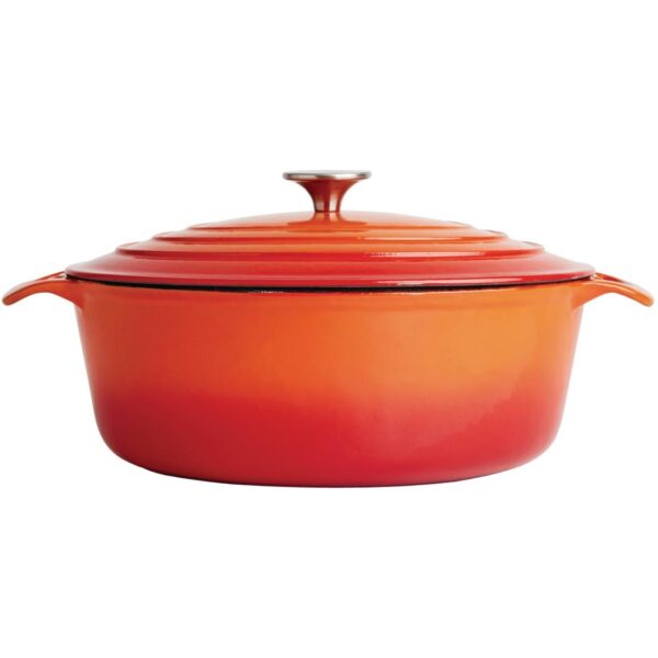 Vogue Oval Casserole Orange - 5Ltr 110h x 243w x 295mm d - Image 3