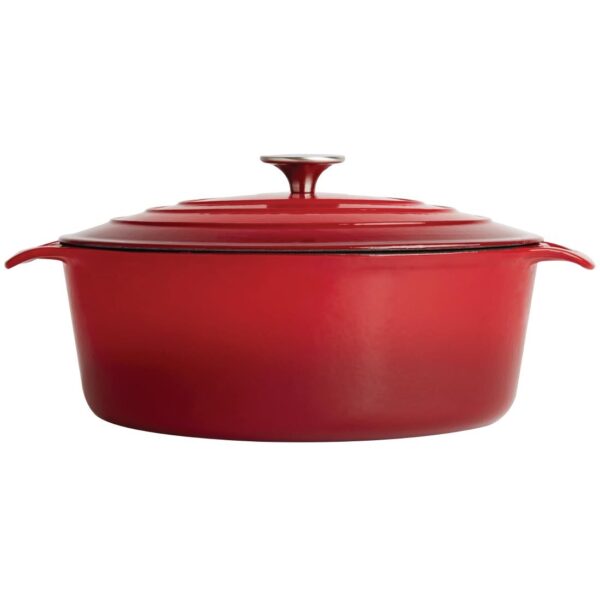 Vogue Oval Casserole Red - 5Ltr 110h x 243w x 295mm d - Image 3