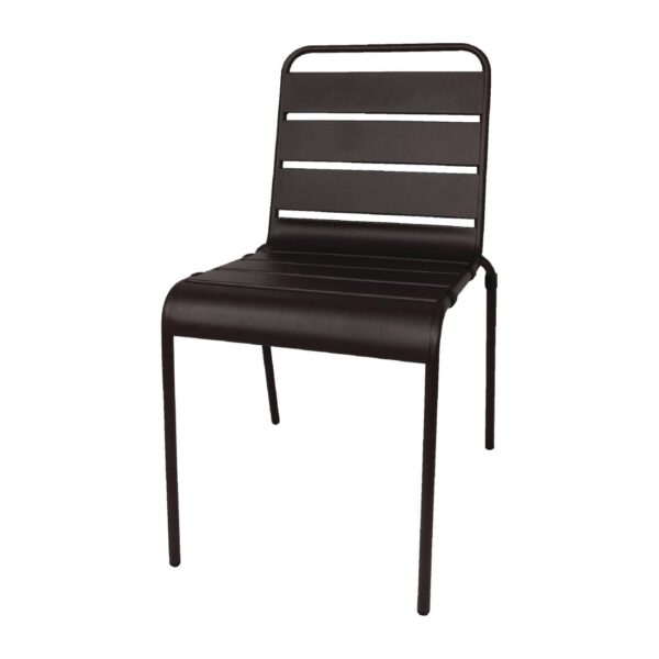 Bolero Slatted Steel Side Chair Black (Pack 4) - Image 2