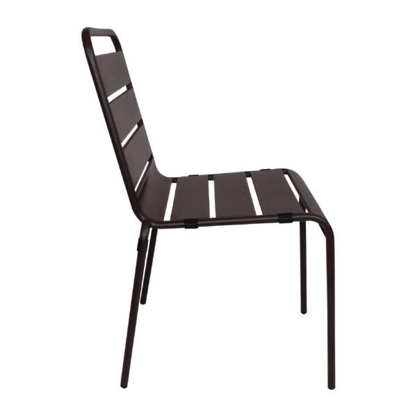 Bolero Slatted Steel Side Chair Black (Pack 4) - Image 3