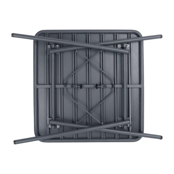 Bolero Slatted Square Steel Table Grey - 700mm - Image 2