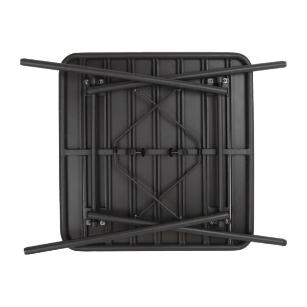 Bolero Slatted Square Steel Table Black - 700mm - Image 2