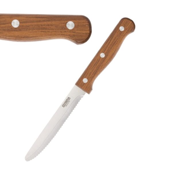 Olympia Rounded Steak Knife Wood - 4 1/2" (Box 12) - Image 2