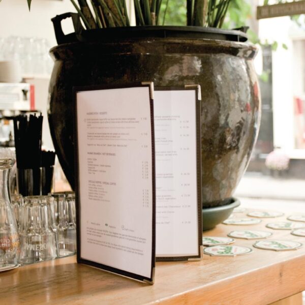 Securit Crystal Transparent Menu Holder A4 Double - 4 Page (Set 3) - Image 2