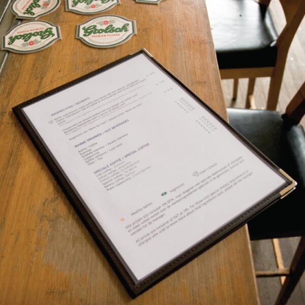Securit Crystal Transparent Menu Holder A4 Double - 4 Page (Set 3) - Image 3