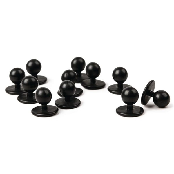Whites Stud Buttons Black (Pack 12) - Image 2