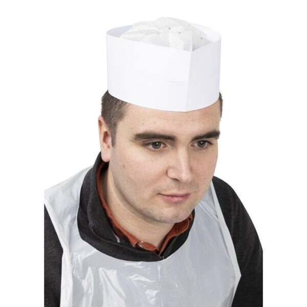 Disposable Forage Chefs Hat White - One Size (Box 100) - Image 4