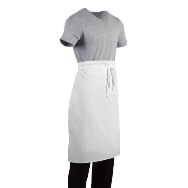 Whites Regular Waist Apron White Polycotton - 36x30" Long - Image 7