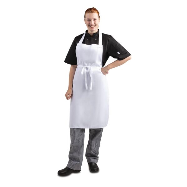Whites Bib Apron Polycotton White - 28x38" - Image 2