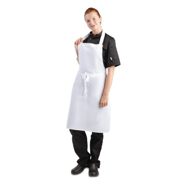 Whites Bib Apron Polycotton White - 28x38" - Image 5