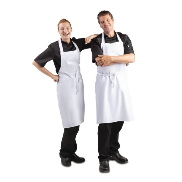 Whites Bib Apron Polycotton White - 28x38" - Image 6
