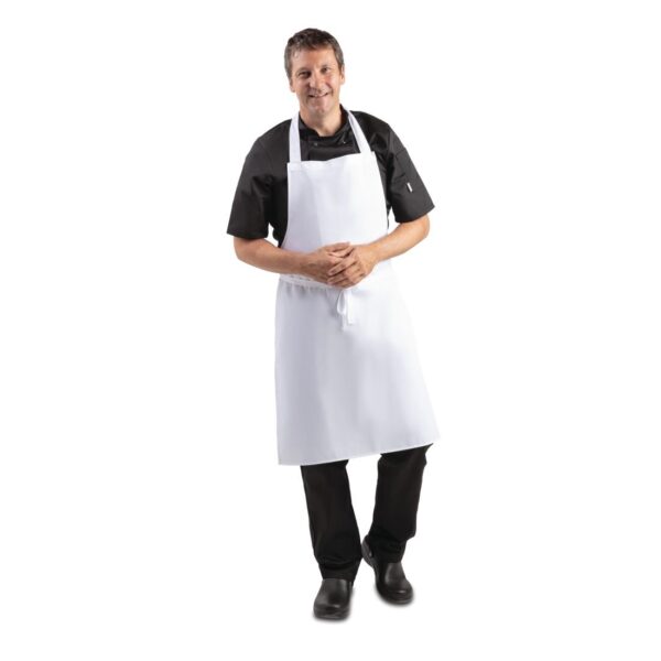 Whites Bib Apron Polycotton White - 28x38" - Image 7