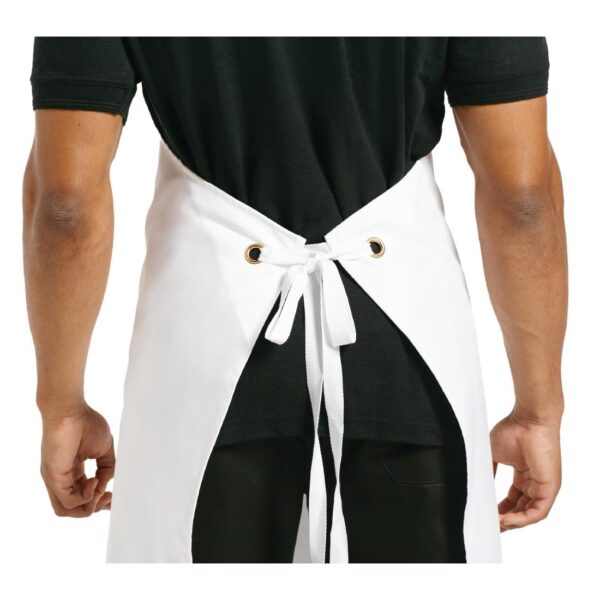 Whites Bib Apron White with Eyelets Polycotton Extra Large - 36-42" - Image 2