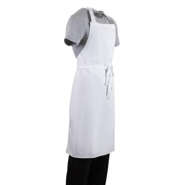 Whites Bib Apron White with Eyelets Polycotton Extra Large - 36-42" - Image 3
