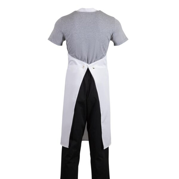 Whites Bib Apron White with Eyelets Polycotton Extra Large - 36-42" - Image 5