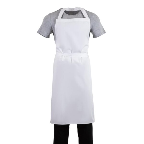 Whites Bib Apron White with Eyelets Polycotton Extra Large - 36-42" - Image 8