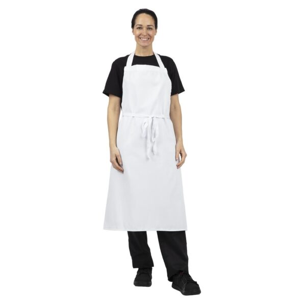 Whites Bib Apron White with Eyelets Polycotton Extra Large - 36-42" - Image 10