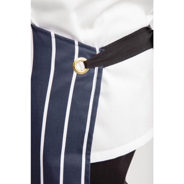 Whites Bib Apron Blue/White Butchers Stripe with Pocket - 711-965mm - Image 5