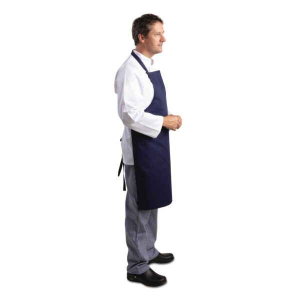 Whites Bib Apron Polycotton Navy Blue - Image 3