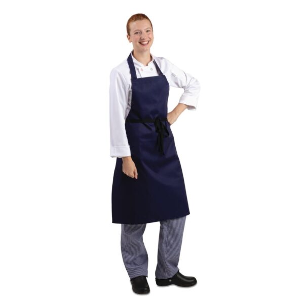 Whites Bib Apron Polycotton Navy Blue - Image 2