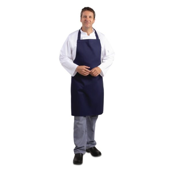 Whites Bib Apron Polycotton Navy Blue - Image 5