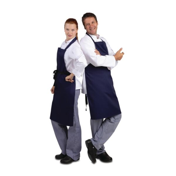 Whites Bib Apron Polycotton Navy Blue - Image 7