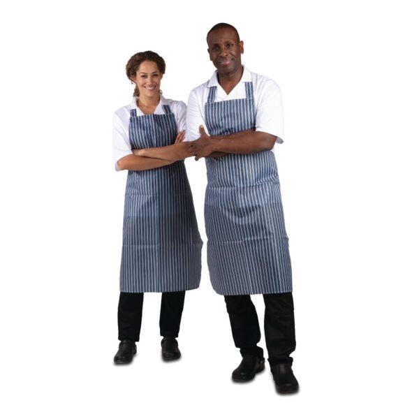Whites Water Resistant Apron Blue/White Stripe - Image 8