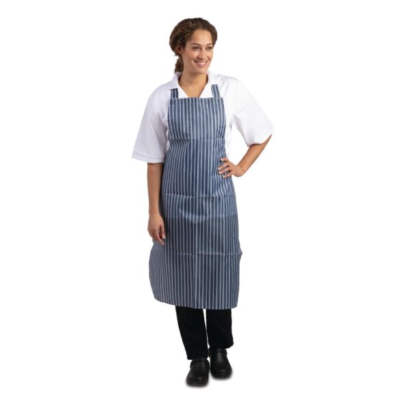 Whites Water Resistant Apron Blue/White Stripe - Image 2