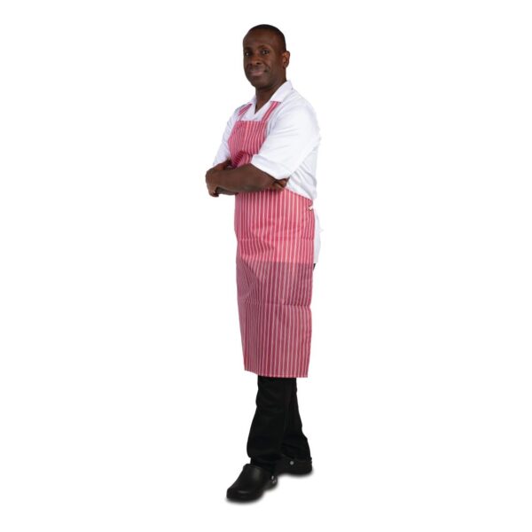Whites Water Resistant Apron Red/White Stripe - Image 2
