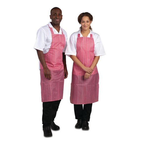 Whites Water Resistant Apron Red/White Stripe - Image 5