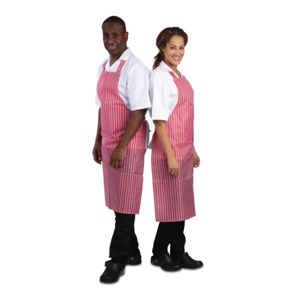 Whites Water Resistant Apron Red/White Stripe - Image 6