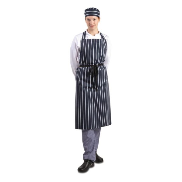 Whites Bib Apron Blue/White Butchers Stripe - 889-1016mm - Image 6