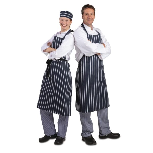 Whites Bib Apron Blue/White Butchers Stripe - 889-1016mm - Image 8