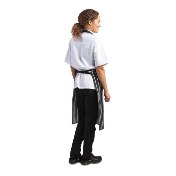 Whites Black & White Stripe Butchers Bib Apron - Image 3