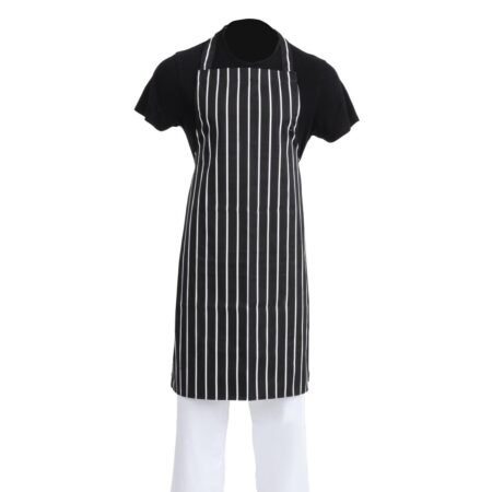 Whites Black & White Stripe Butchers Bib Apron