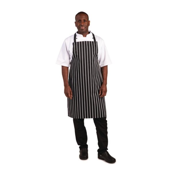 Whites Black & White Stripe Butchers Bib Apron - Image 7