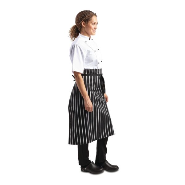 Whites Black & White Stripe Butchers Waist Apron - 760x920mm 30x36" - Image 2