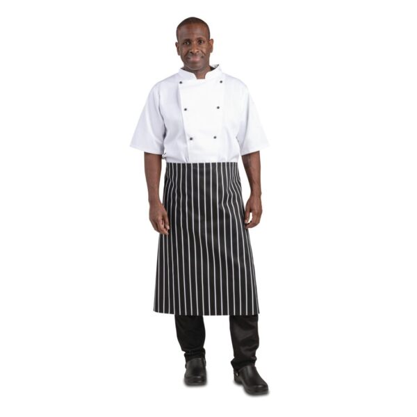 Whites Black & White Stripe Butchers Waist Apron - 760x920mm 30x36" - Image 3
