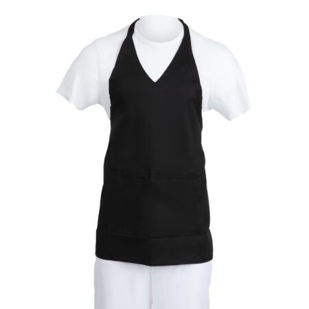 Whites V Neck Service Apron - Black