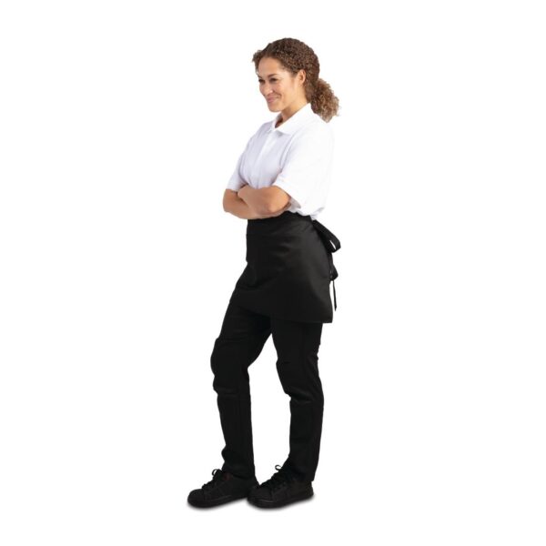 Whites Short Bistro Apron Black - 750x373mm 29.5x14.7" - Image 6