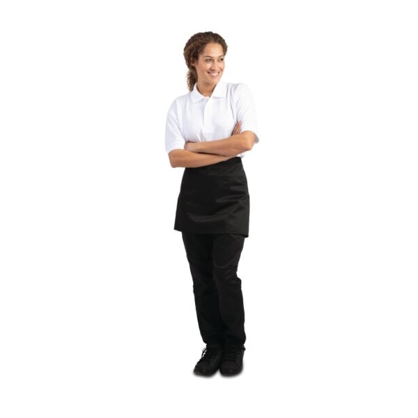 Whites Short Bistro Apron Black - 750x373mm 29.5x14.7" - Image 7