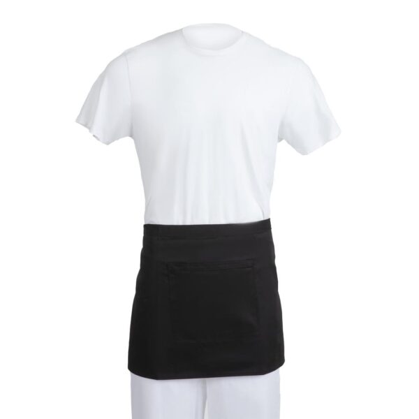 Whites Short Bistro Apron Black - 750x373mm 29.5x14.7"