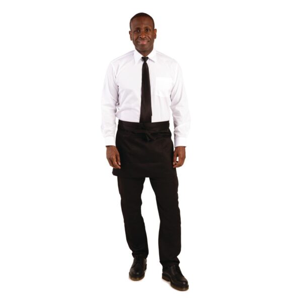 Whites Short Bistro Apron Black - 750x373mm 29.5x14.7" - Image 2