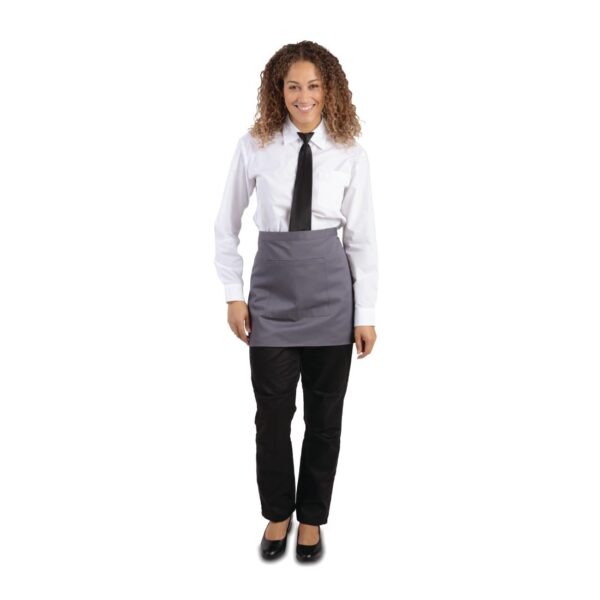 Whites Short Bistro Apron Charcoal - 750x373mm 29.5x14.7" - Image 3