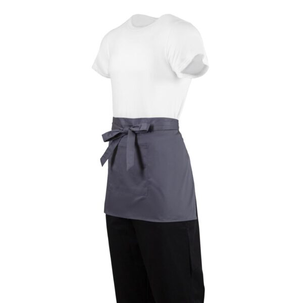 Whites Short Bistro Apron Charcoal - 750x373mm 29.5x14.7" - Image 6