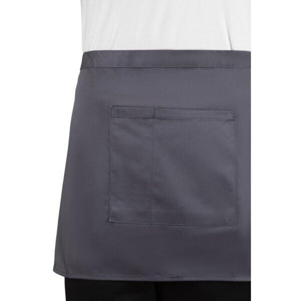 Whites Short Bistro Apron Charcoal - 750x373mm 29.5x14.7" - Image 10