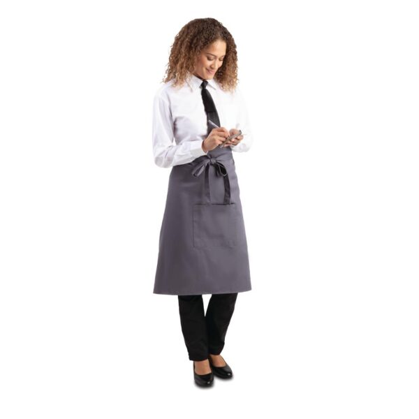 Whites Regular Bistro Apron Charcoal - 1000x700mm 39.4x27.5" - Image 3