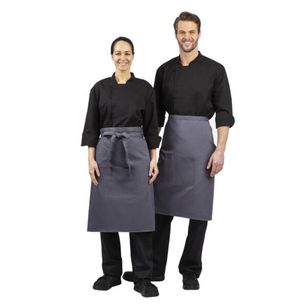 Whites Regular Bistro Apron Charcoal - 1000x700mm 39.4x27.5" - Image 9